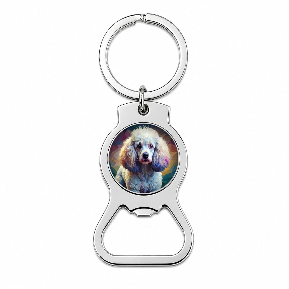 Poodle Dog Abstract Stylized Art Bottle Opener Keychain