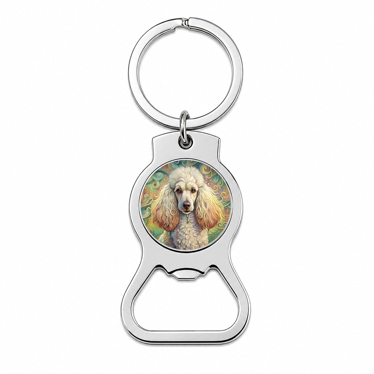 Poodle Dog Art Nouveau Bottle Opener Keychain