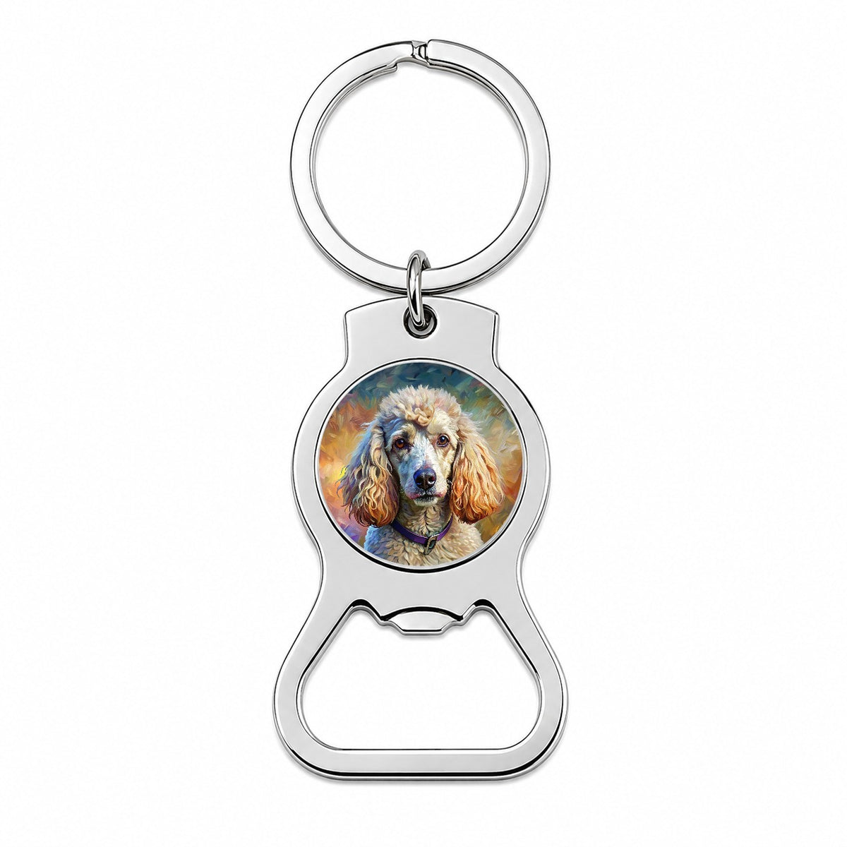 Poodle Dog Expressionism Art Bottle Opener Keychain