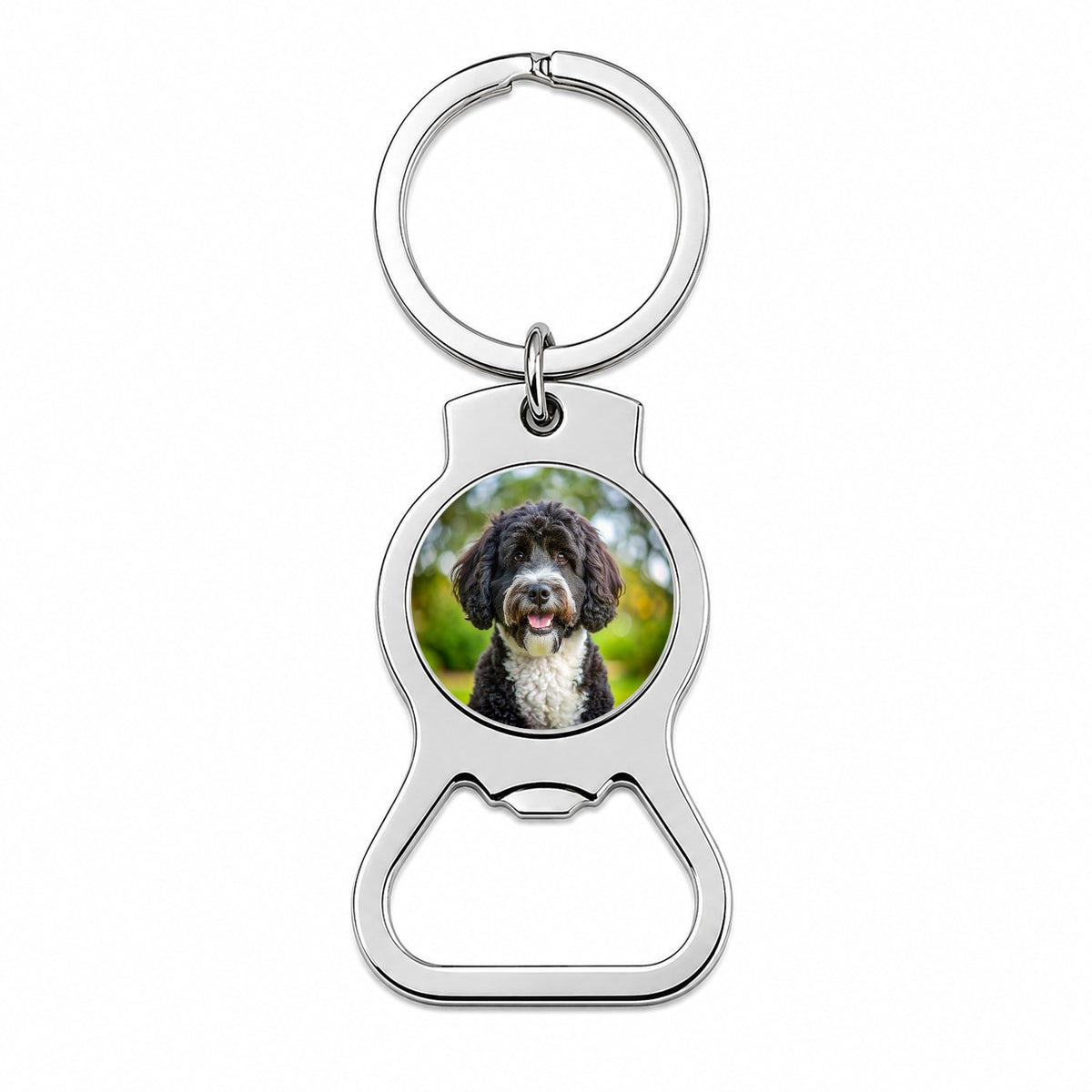 Portuguese Water Dog Photo Bottle Opener Keychain