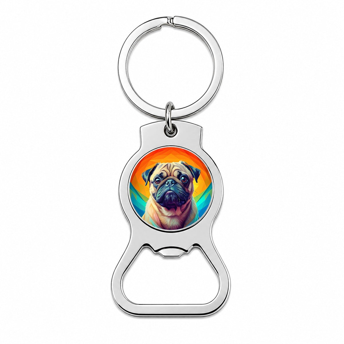 Pug Dog Pop Art Bottle Opener Keychain