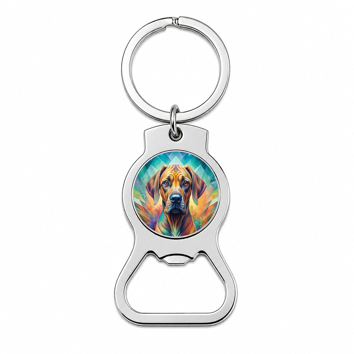 Rhodesian Ridgeback Dog Abstract Art Bottle Opener Keychain