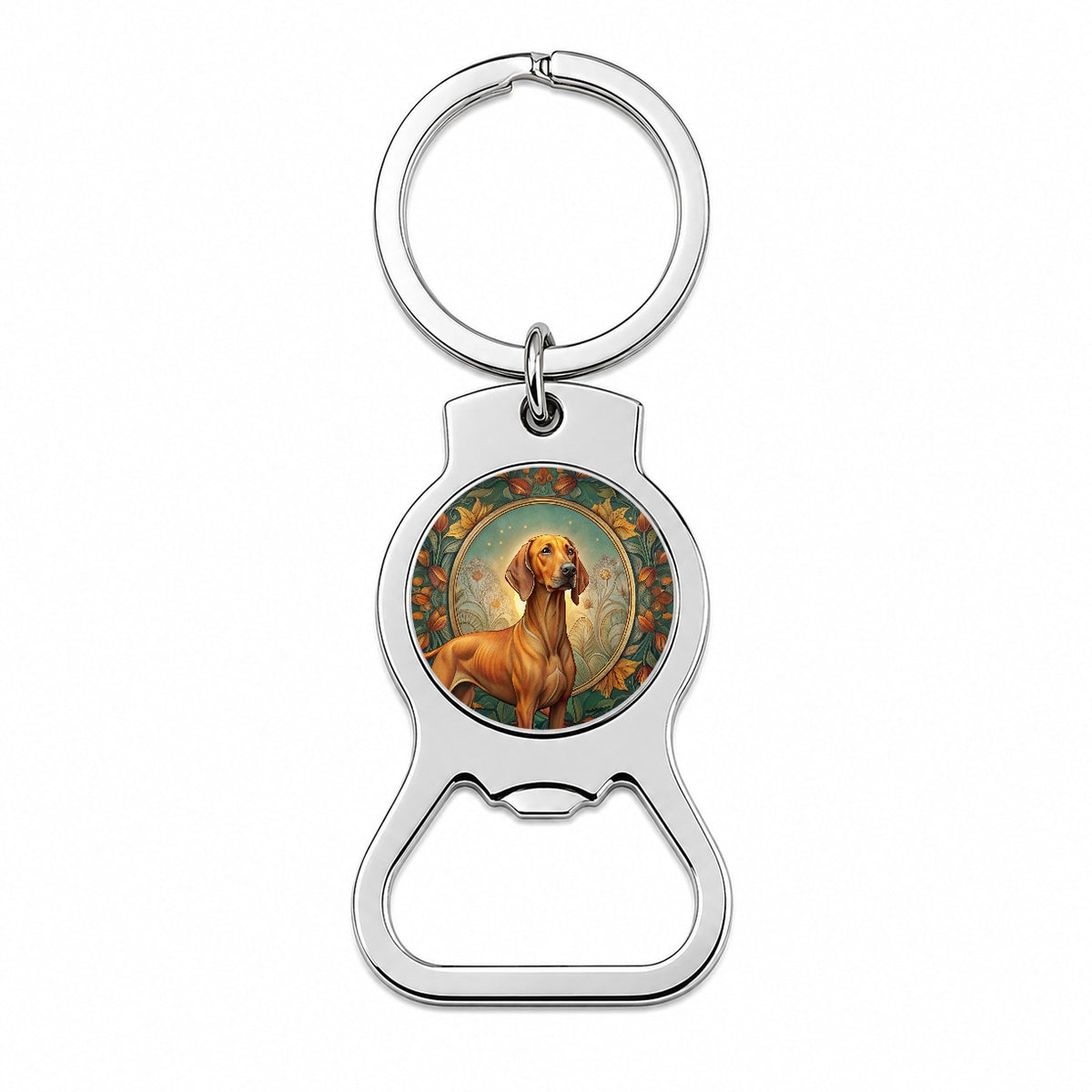 Rhodesian Ridgeback Dog Art Nouveau Bottle Opener Keychain