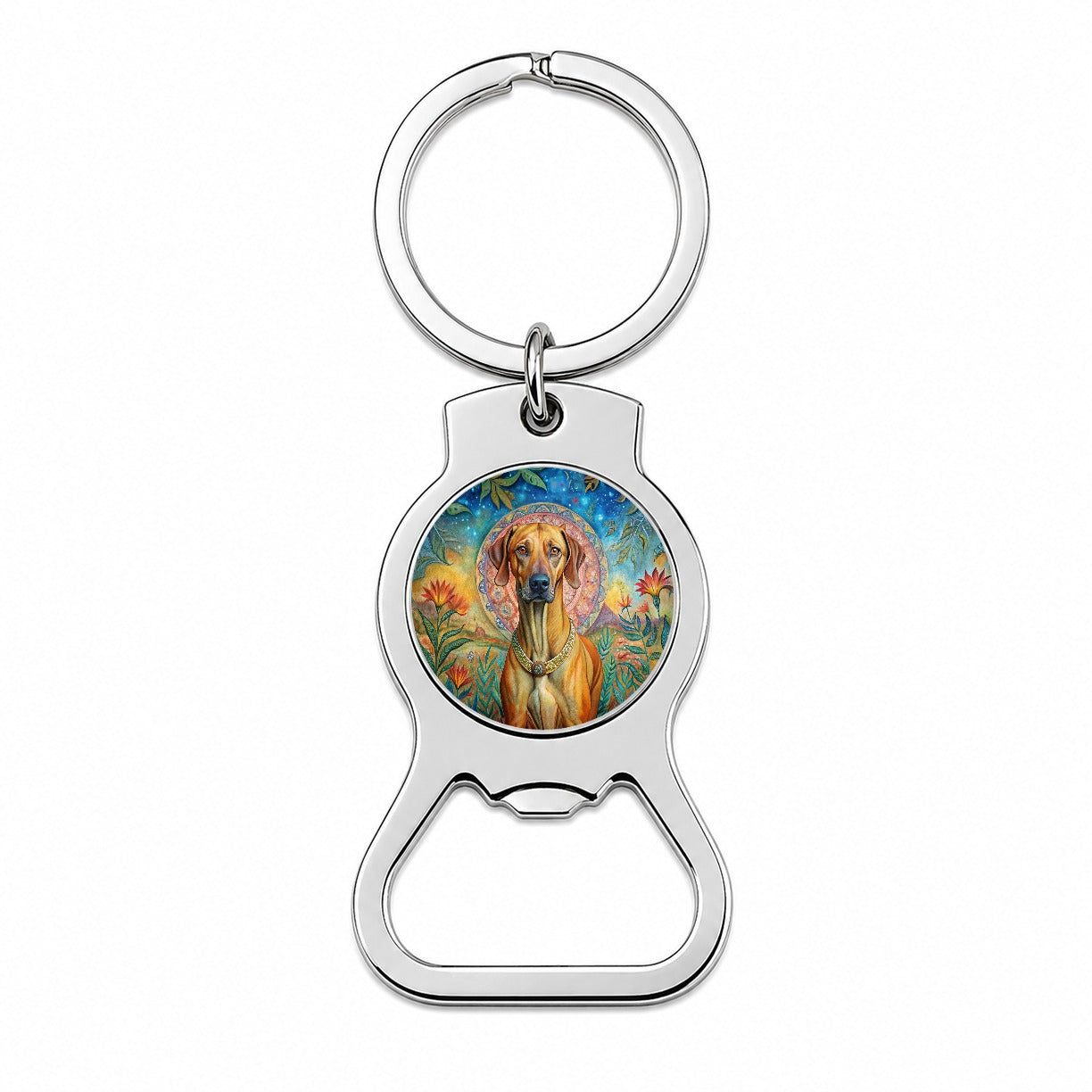 Rhodesian Ridgeback Dog Bohemian Art Bottle Opener Keychain