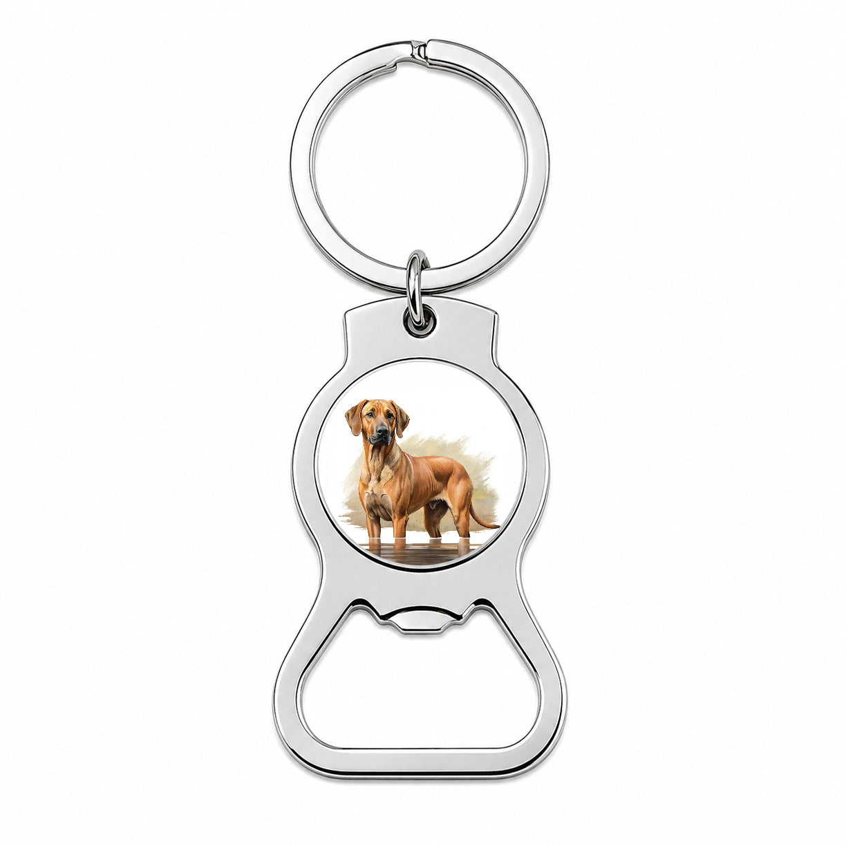 Rhodesian Ridgeback Dog Illustration Bottle Opener Keychain