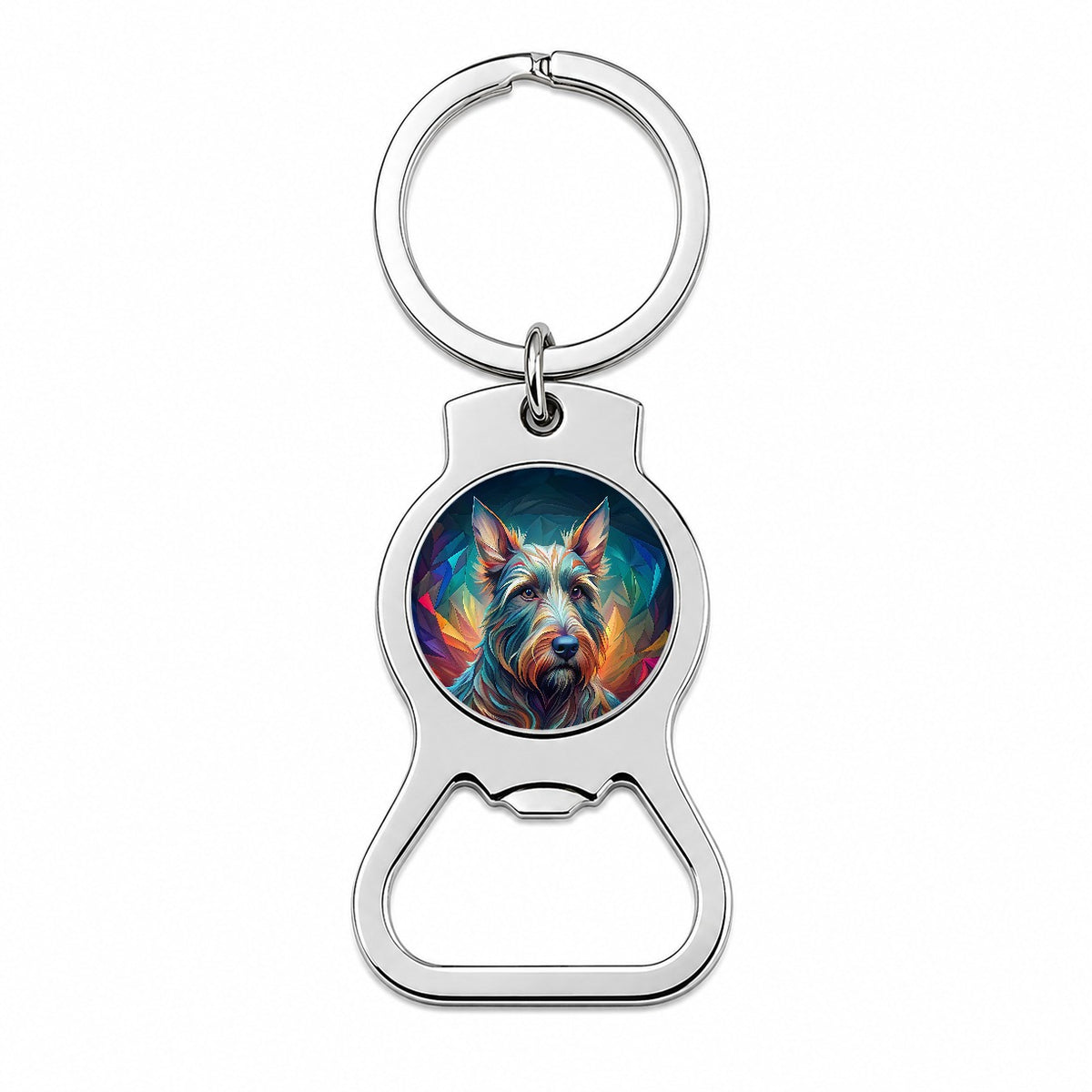 Scottish Terrier Dog Abstract Stylized Art Bottle Opener Keychain