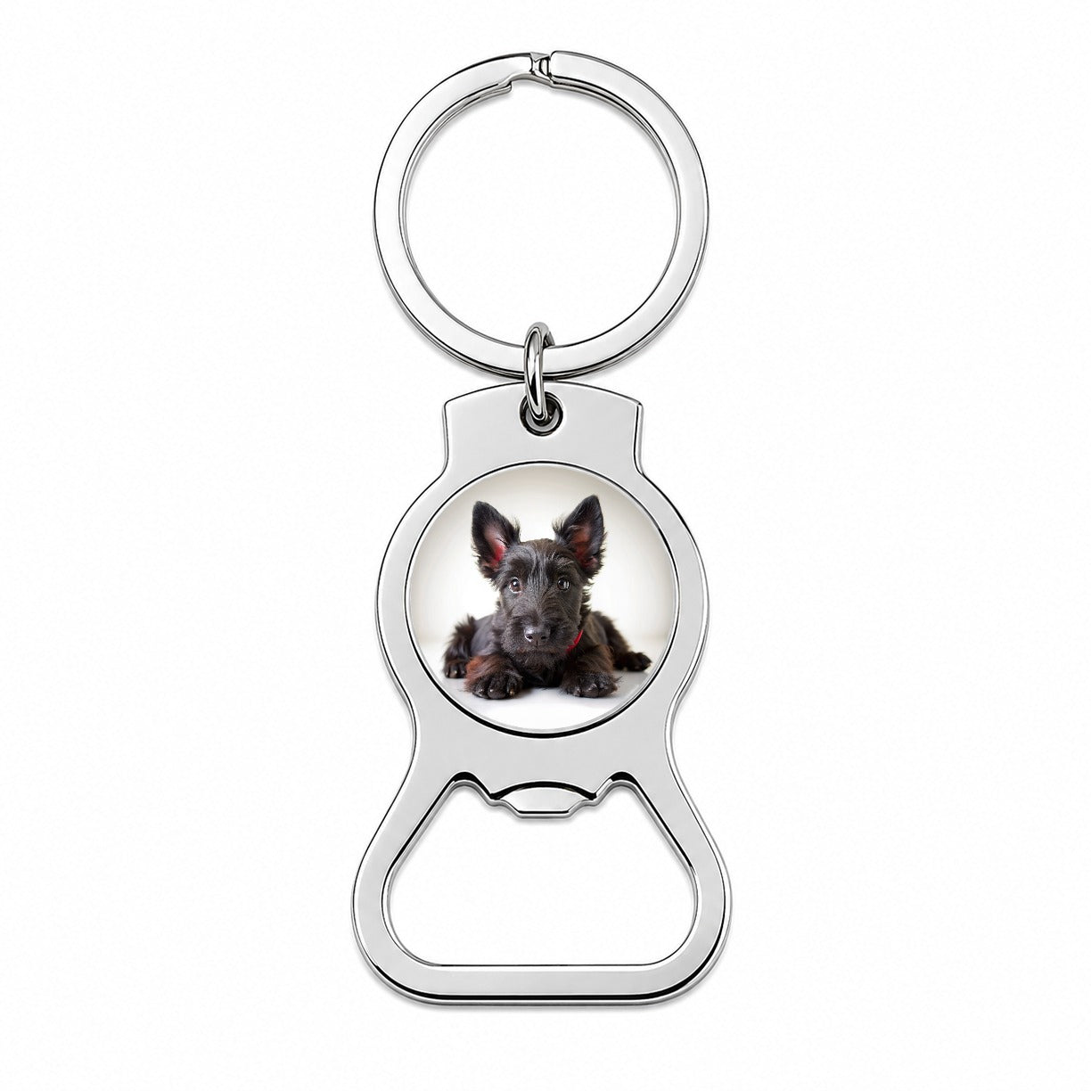 Scottish Terrier Dog Puppy Photo Bottle Opener Keychain