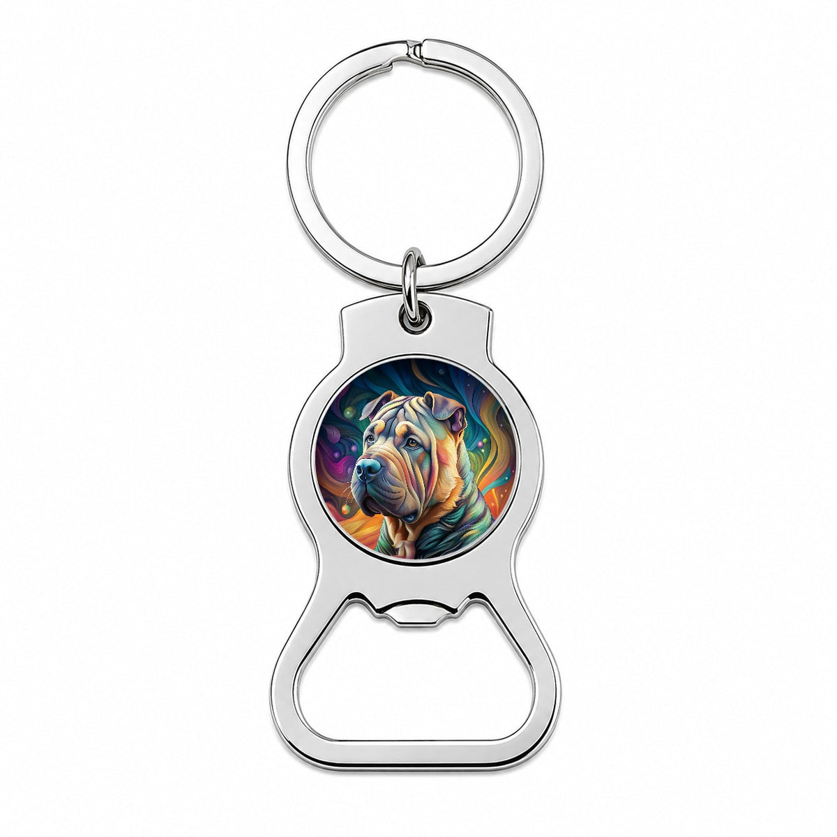 Shar Pei Dog Contemporary Art Bottle Opener Keychain