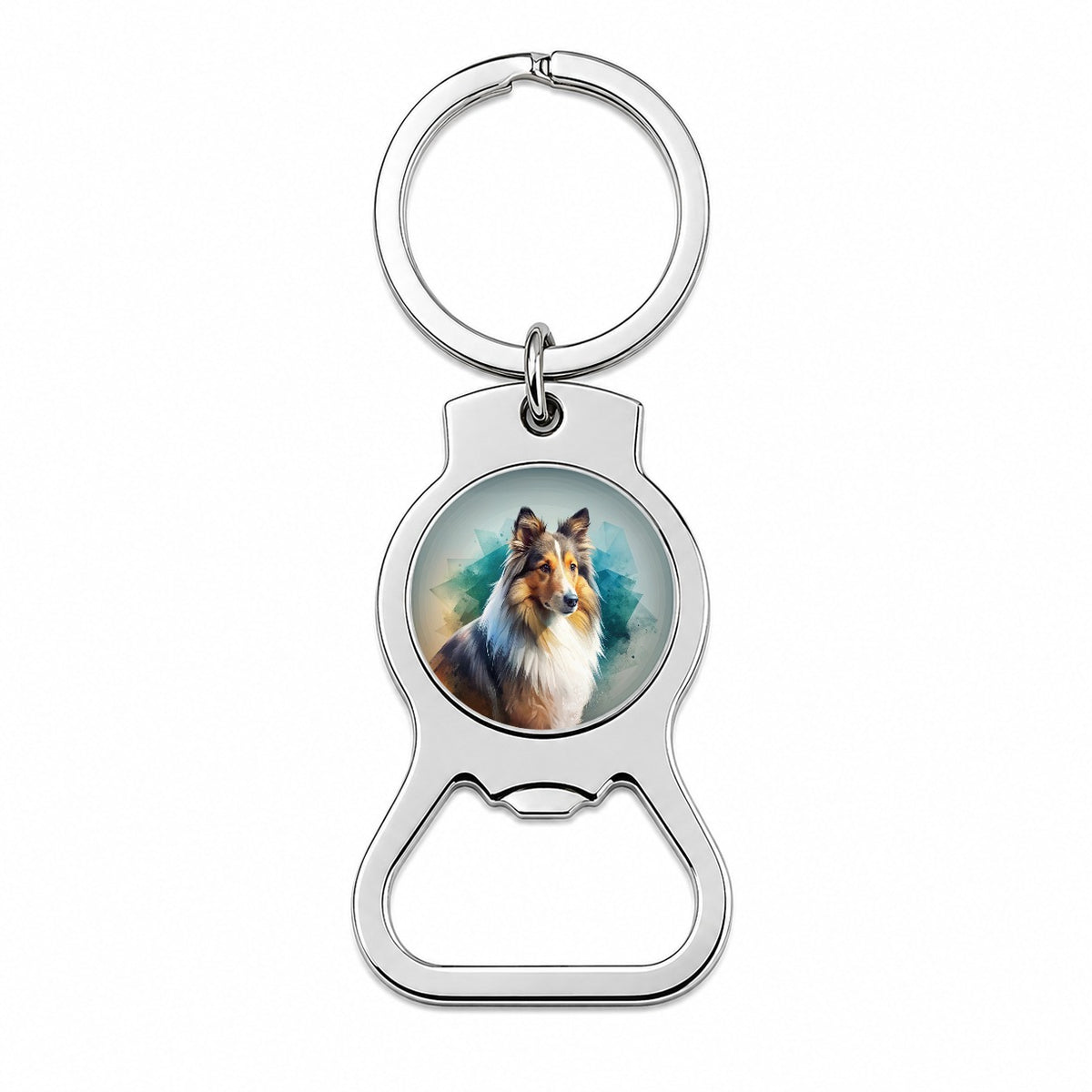 Shetland Sheepdog Sheltie Dog Contemporary Art Bottle Opener Keychain