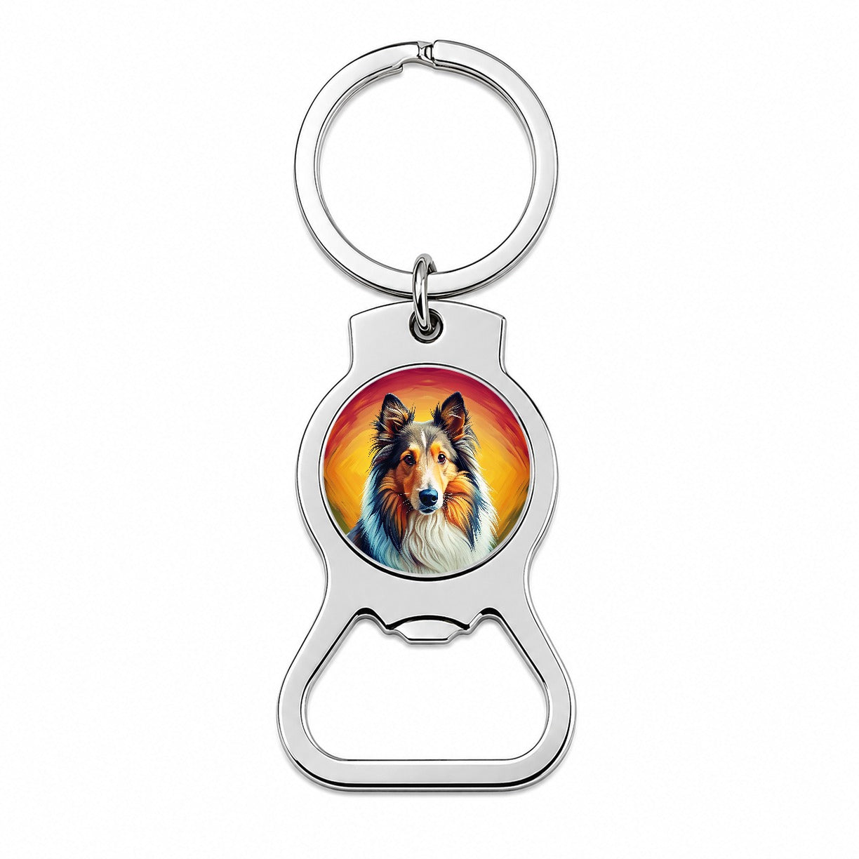 Shetland Sheepdog Sheltie Dog Pop Art Bottle Opener Keychain