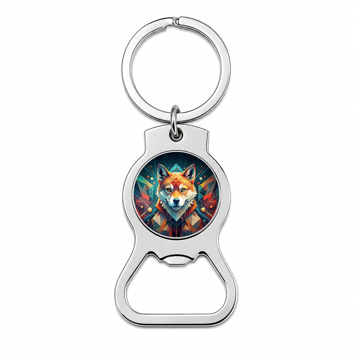 Shiba Inu Dog Abstract Stylized Art Bottle Opener Keychain