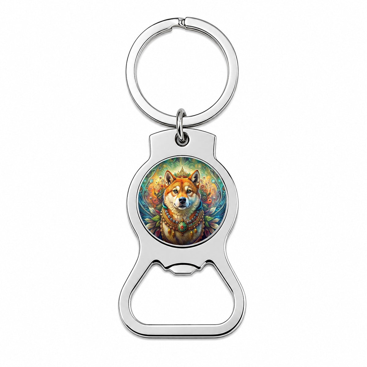 Shiba Inu Dog Bohemian Art Bottle Opener Keychain