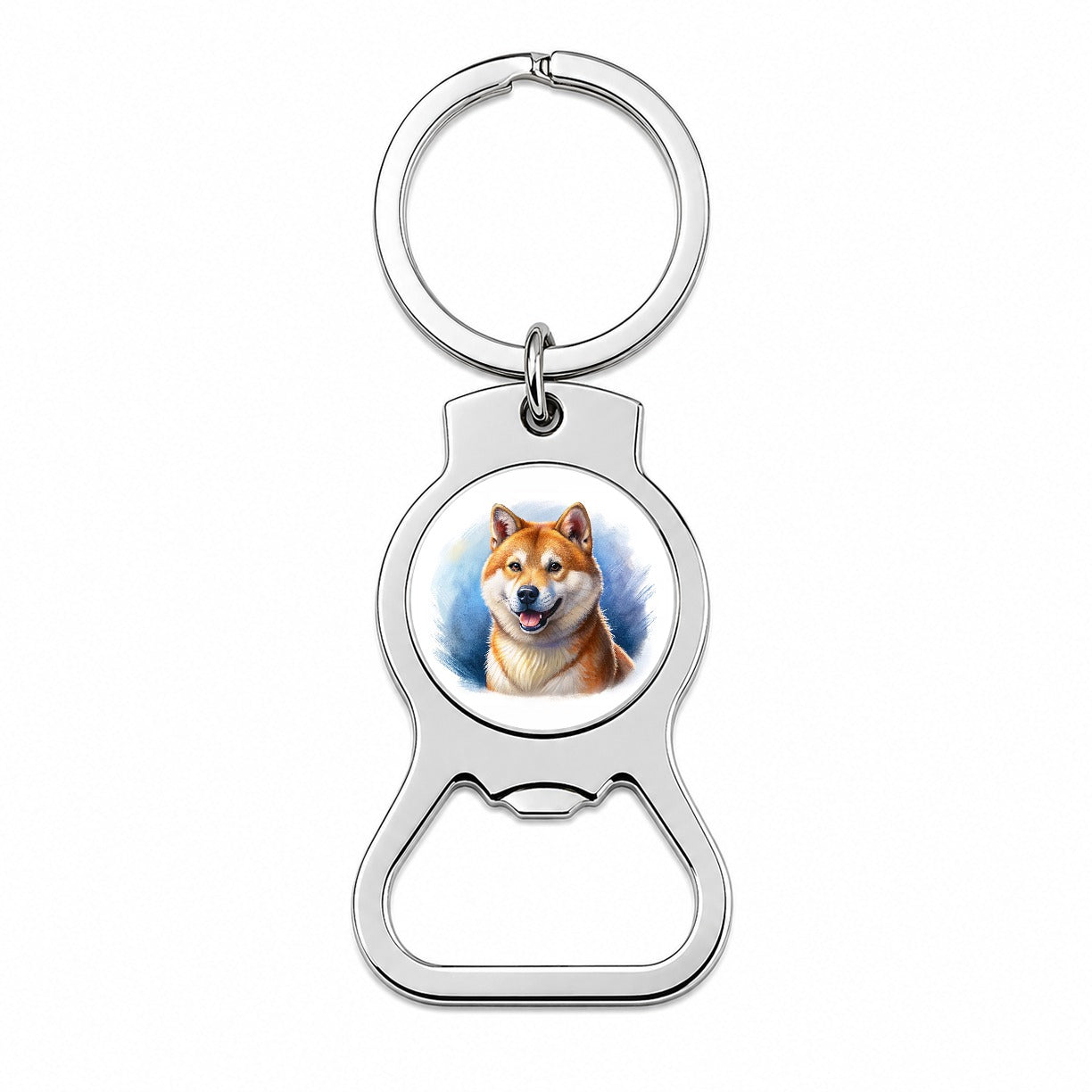 Shiba Inu Dog Illustration Bottle Opener Keychain