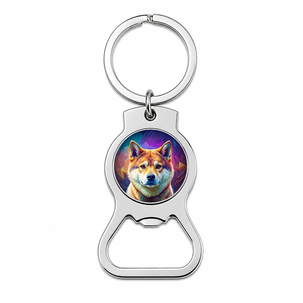 Shiba Inu Dog Pop Art Bottle Opener Keychain