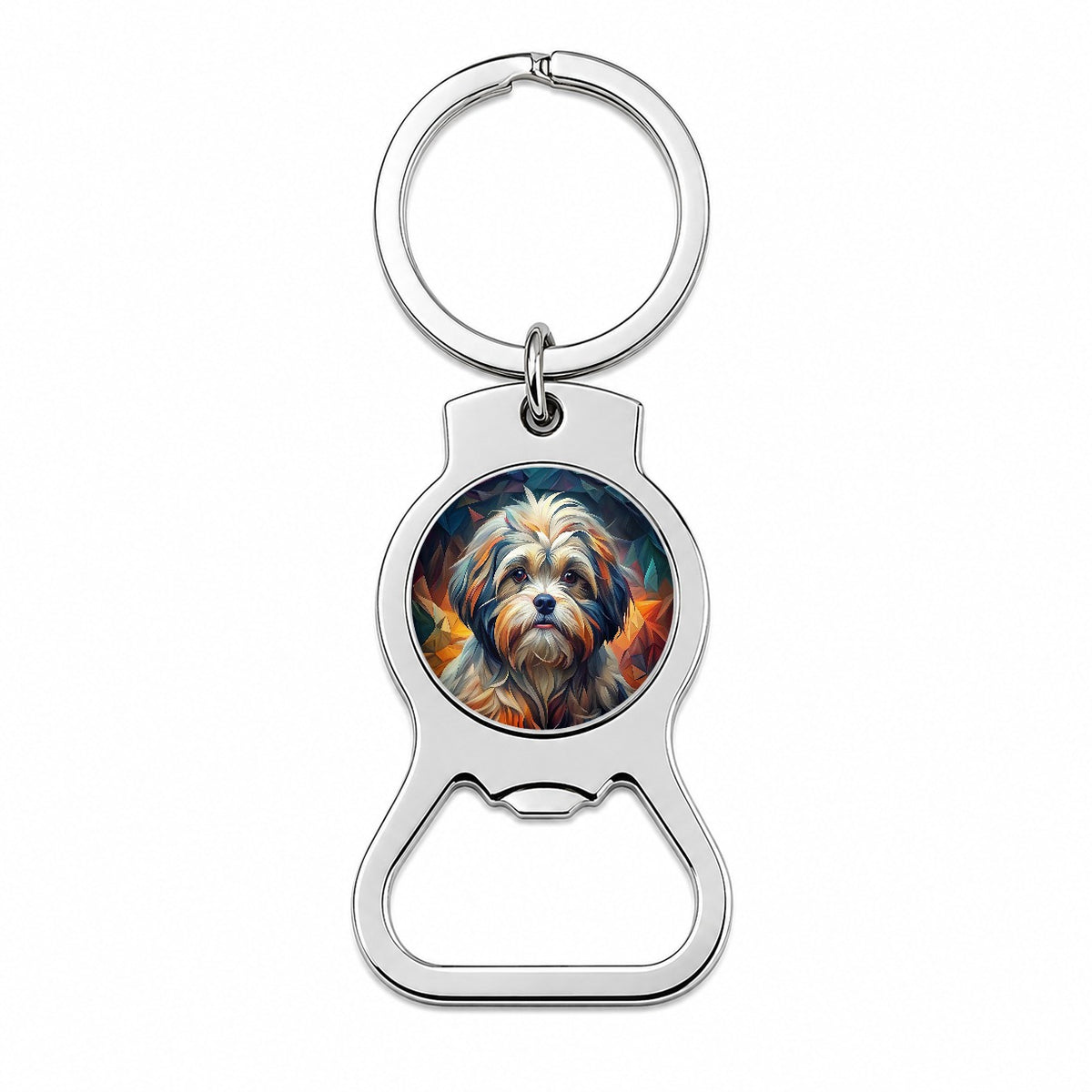 Shih Tzu Dog Abstract Art Bottle Opener Keychain