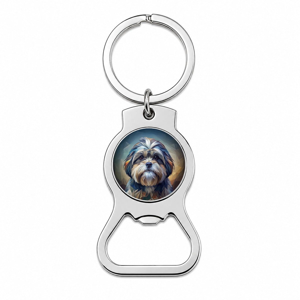 Shih Tzu Dog Abstract Stylized Art Bottle Opener Keychain