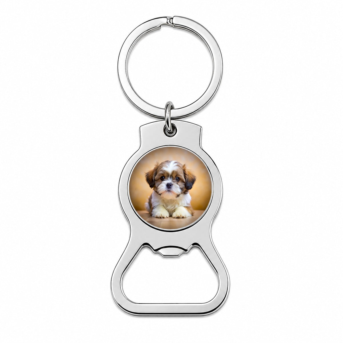 Shih Tzu Dog Puppy Photo Bottle Opener Keychain