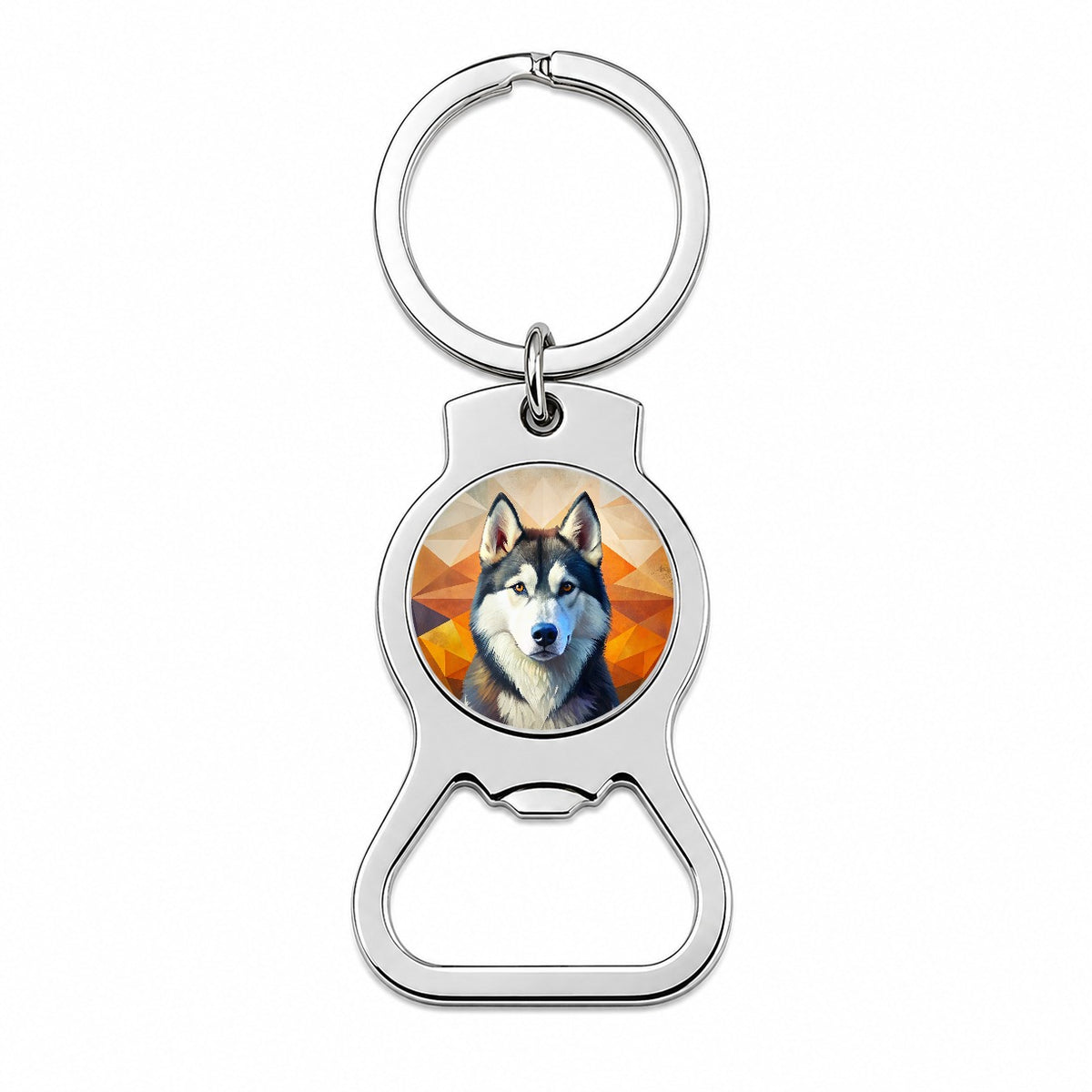 Siberian Husky Dog Contemporary Art Bottle Opener Keychain