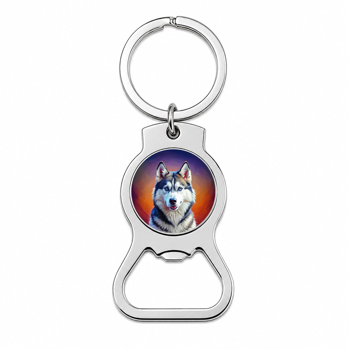 Siberian Husky Dog Pop Art Bottle Opener Keychain