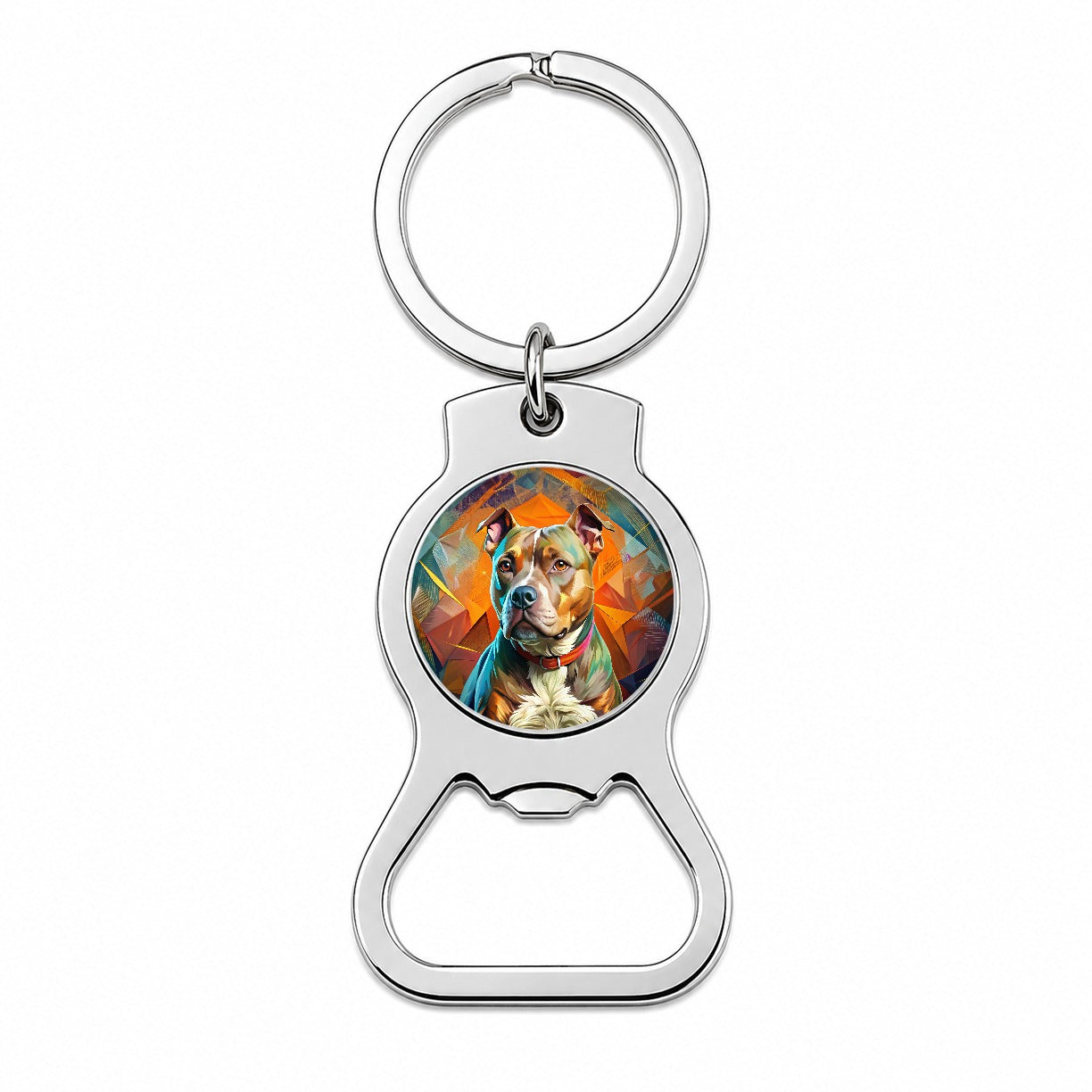 Staffordshire Bull Terrier Staffy Dog Contemporary Art Bottle Opener Keychain