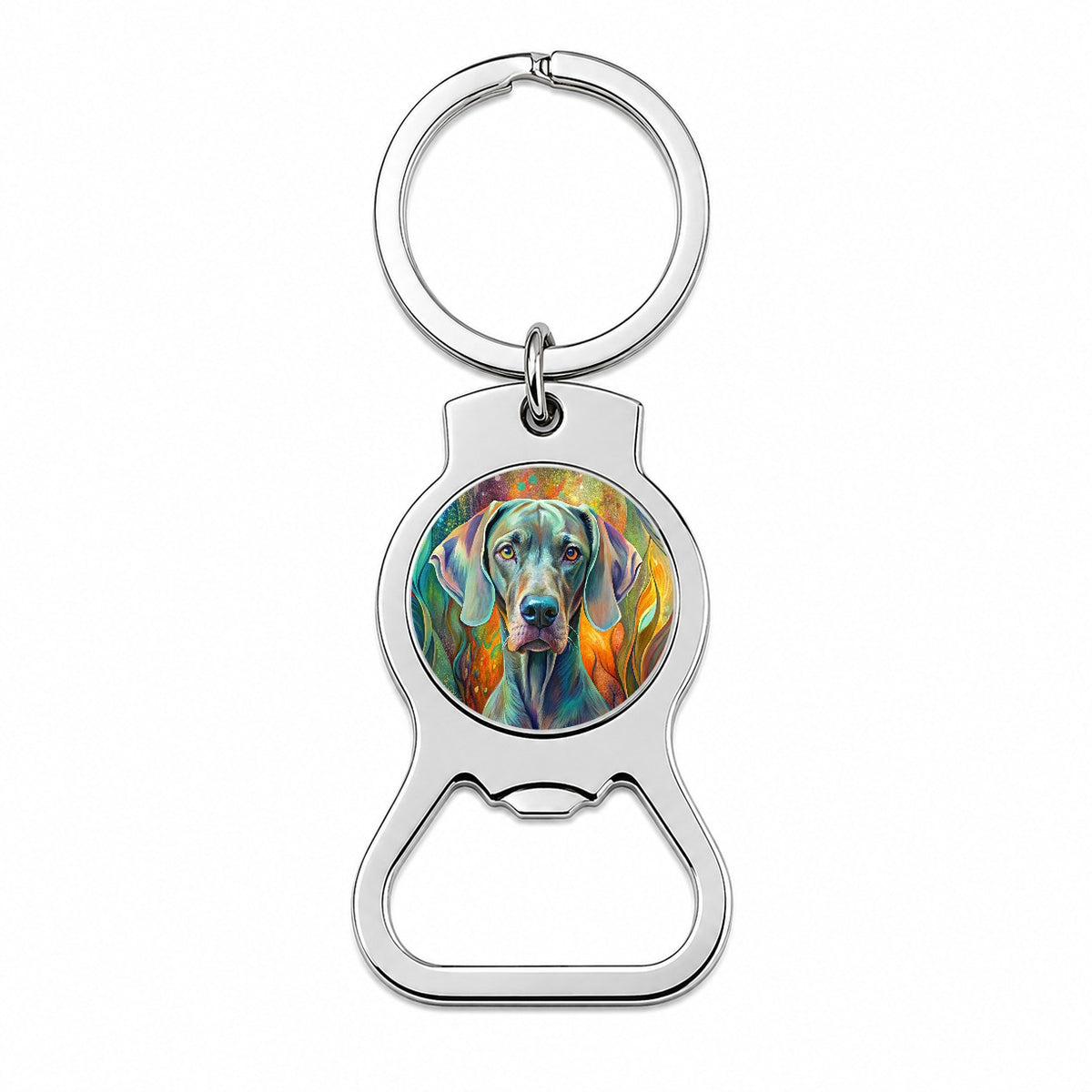 Weimaraner Dog Abstract Art Bottle Opener Keychain