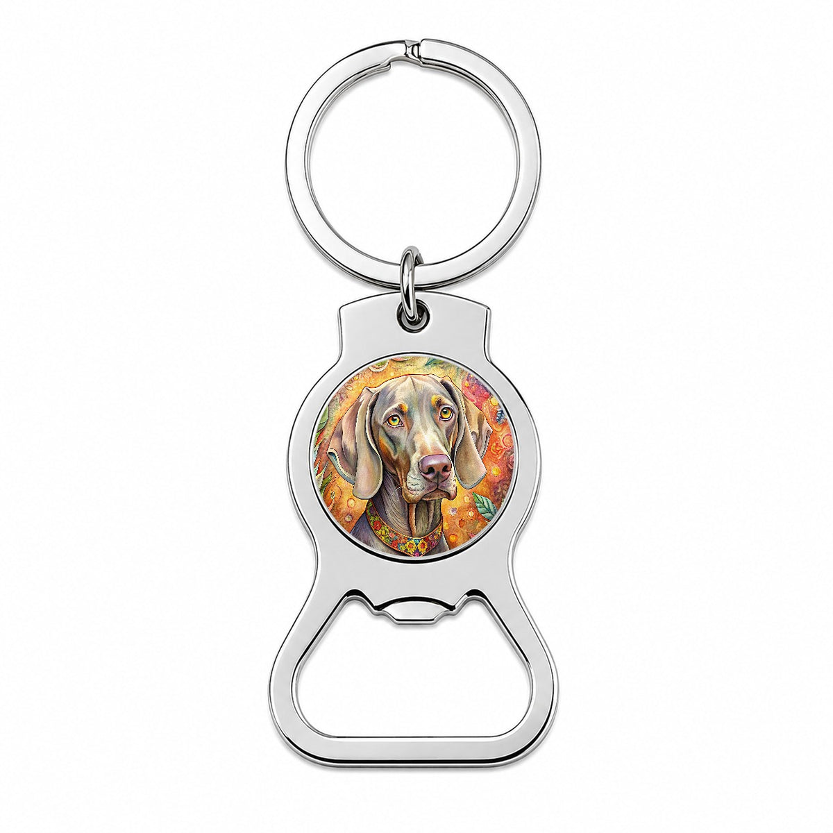 Weimaraner Dog Bohemian Art Bottle Opener Keychain
