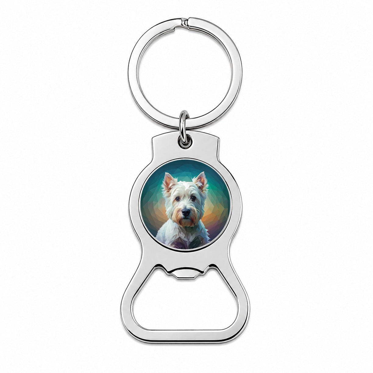 West Highland White Terrier Westie Abstract Stylized Art Bottle Opener Keychain
