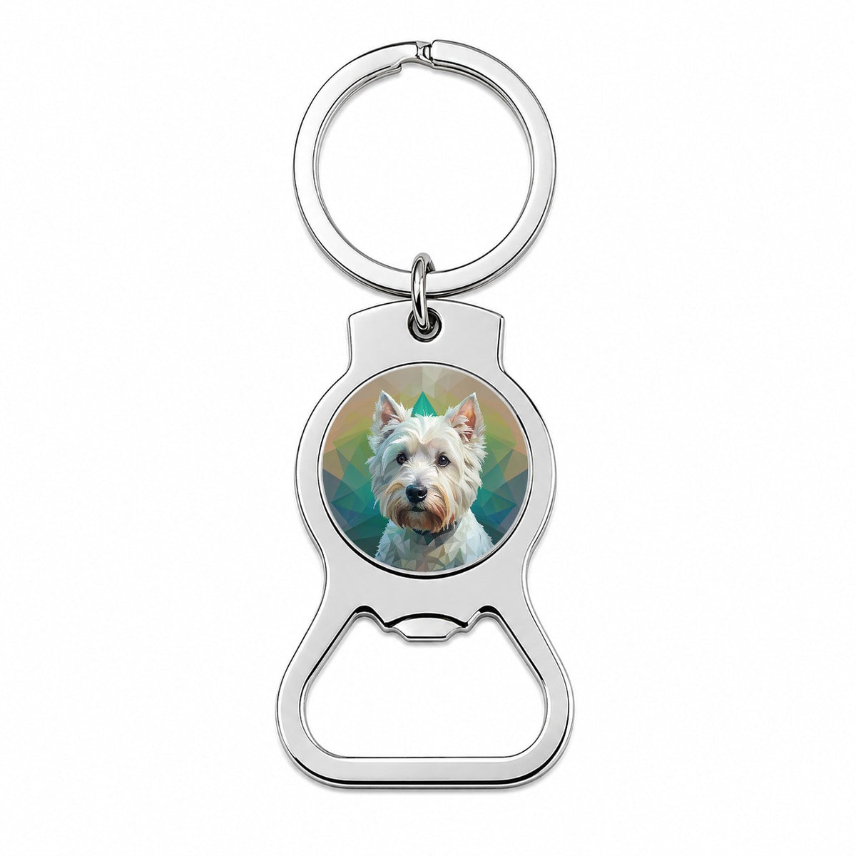West Highland White Terrier Westie Dog Contemporary Art Bottle Opener Keychain