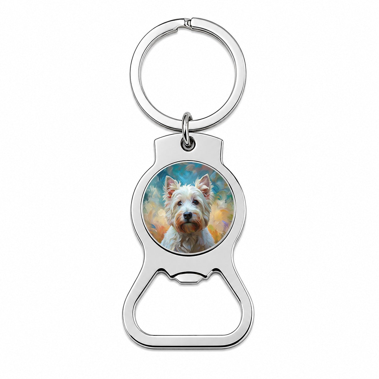 West Highland White Terrier Westie Dog Expressionism Art Bottle Opener Keychain