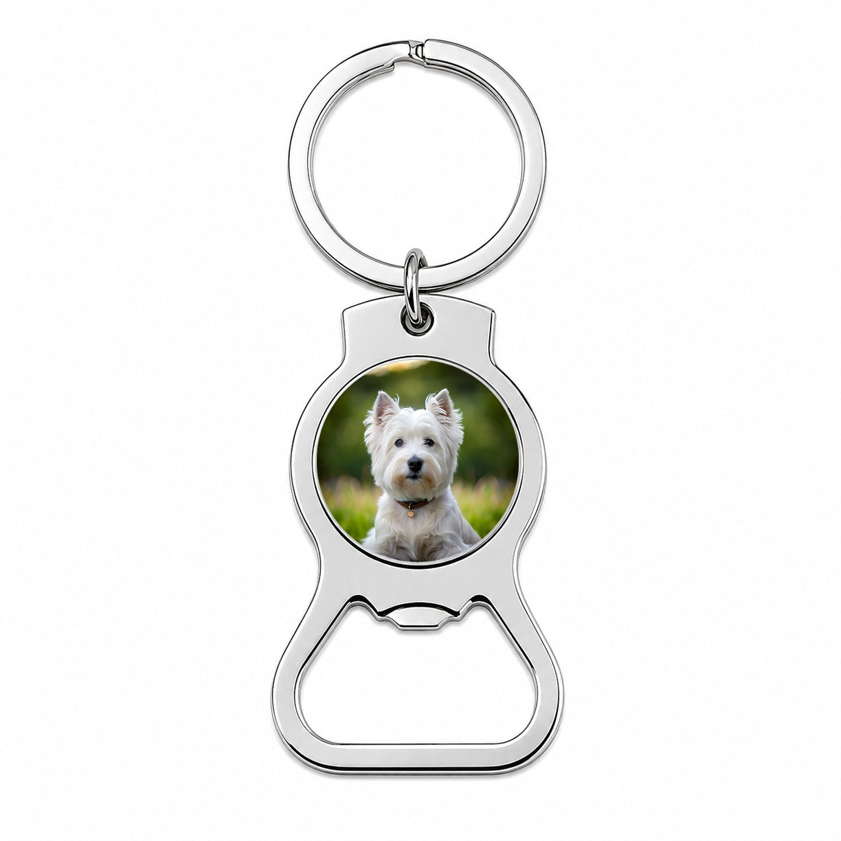 West Highland White Terrier Westie Dog Photo Bottle Opener Keychain
