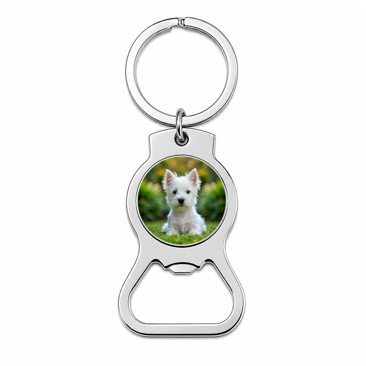 West Highland White Terrier Westie Dog Puppy Photo Bottle Opener Keychain