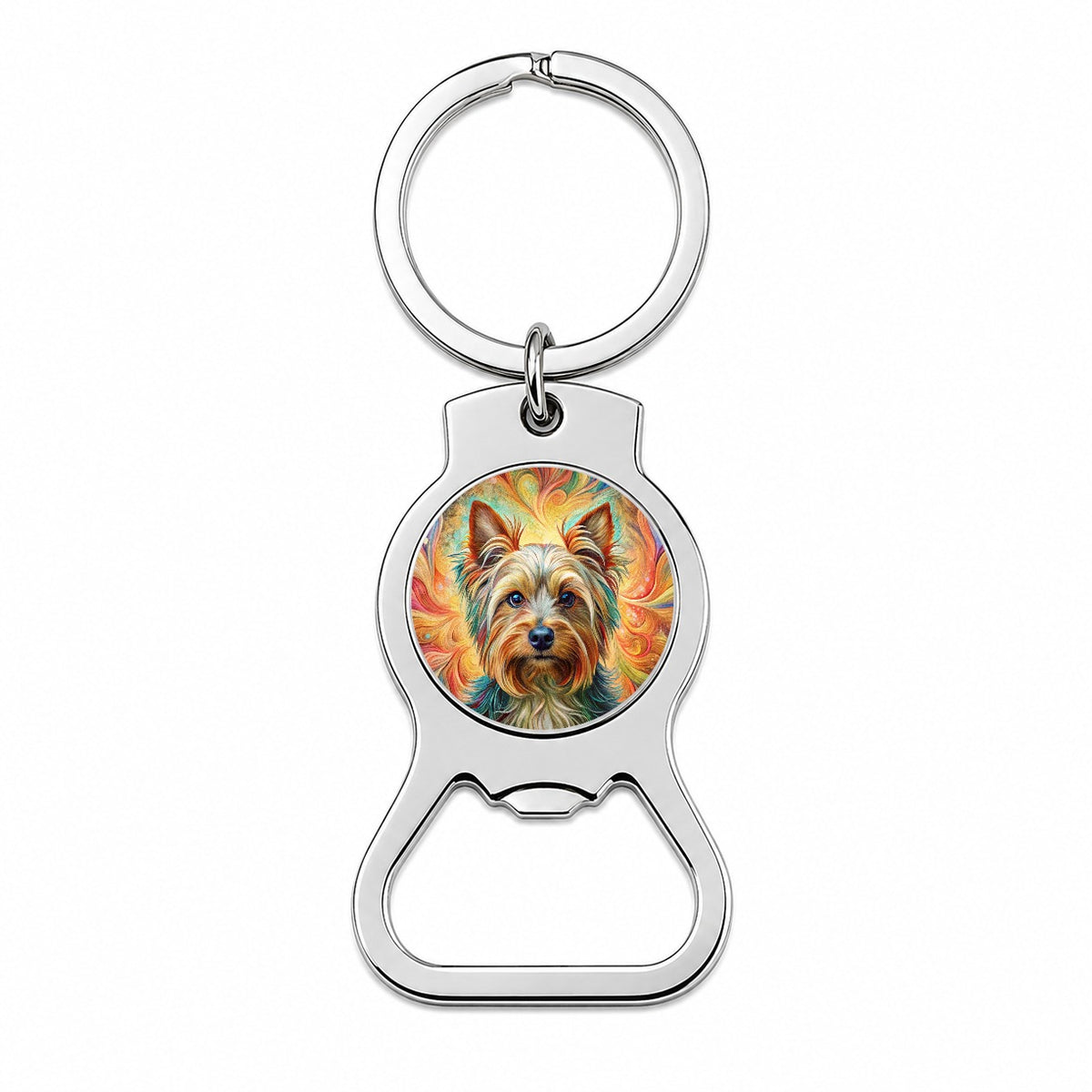 Yorkshire Terrier Yorkie Dog Bohemian Art Bottle Opener Keychain