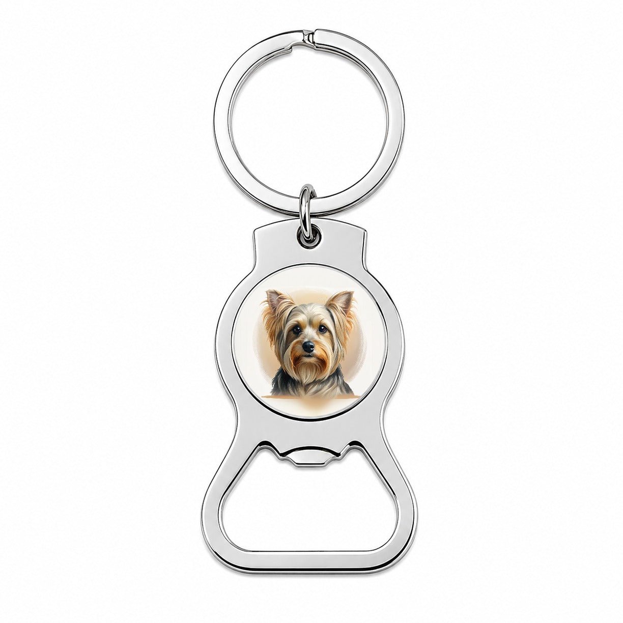 Yorkshire Terrier Yorkie Dog Illustration Bottle Opener Keychain