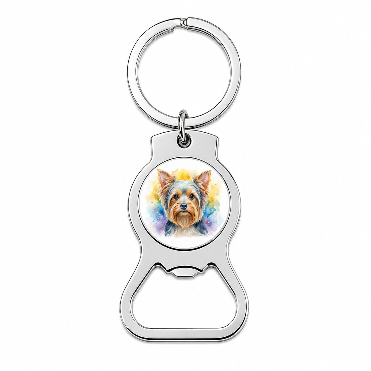 Yorkshire Terrier Yorkie Dog Watercolor Style Bottle Opener Keychain