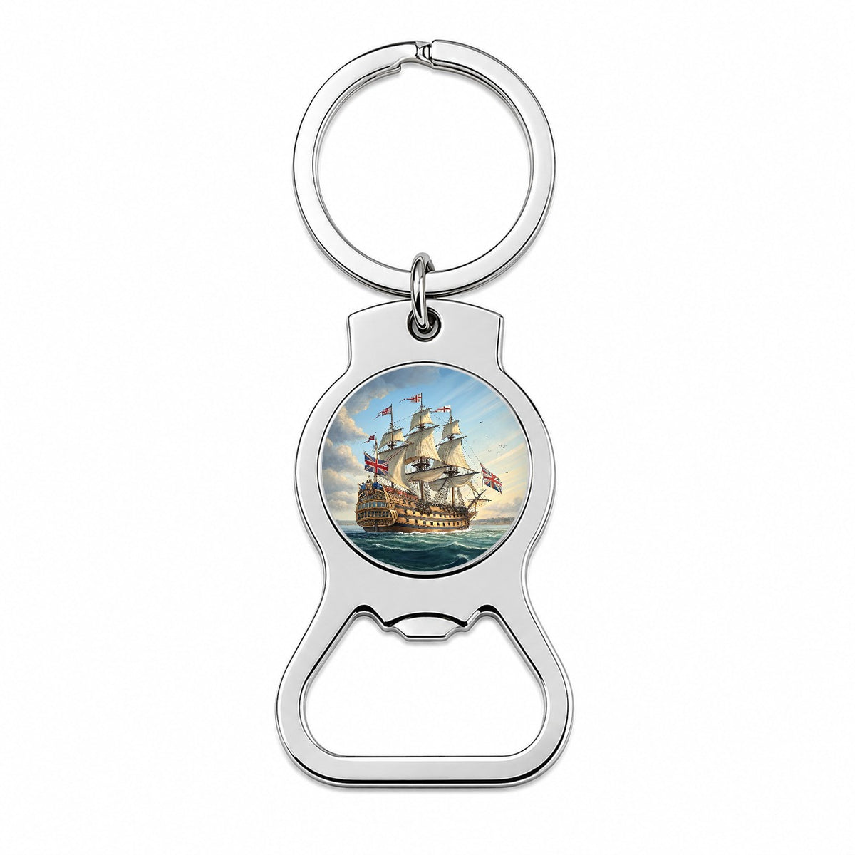 18th Century Warship British Sailing Ship Of The Line Bottle Opener Keychain