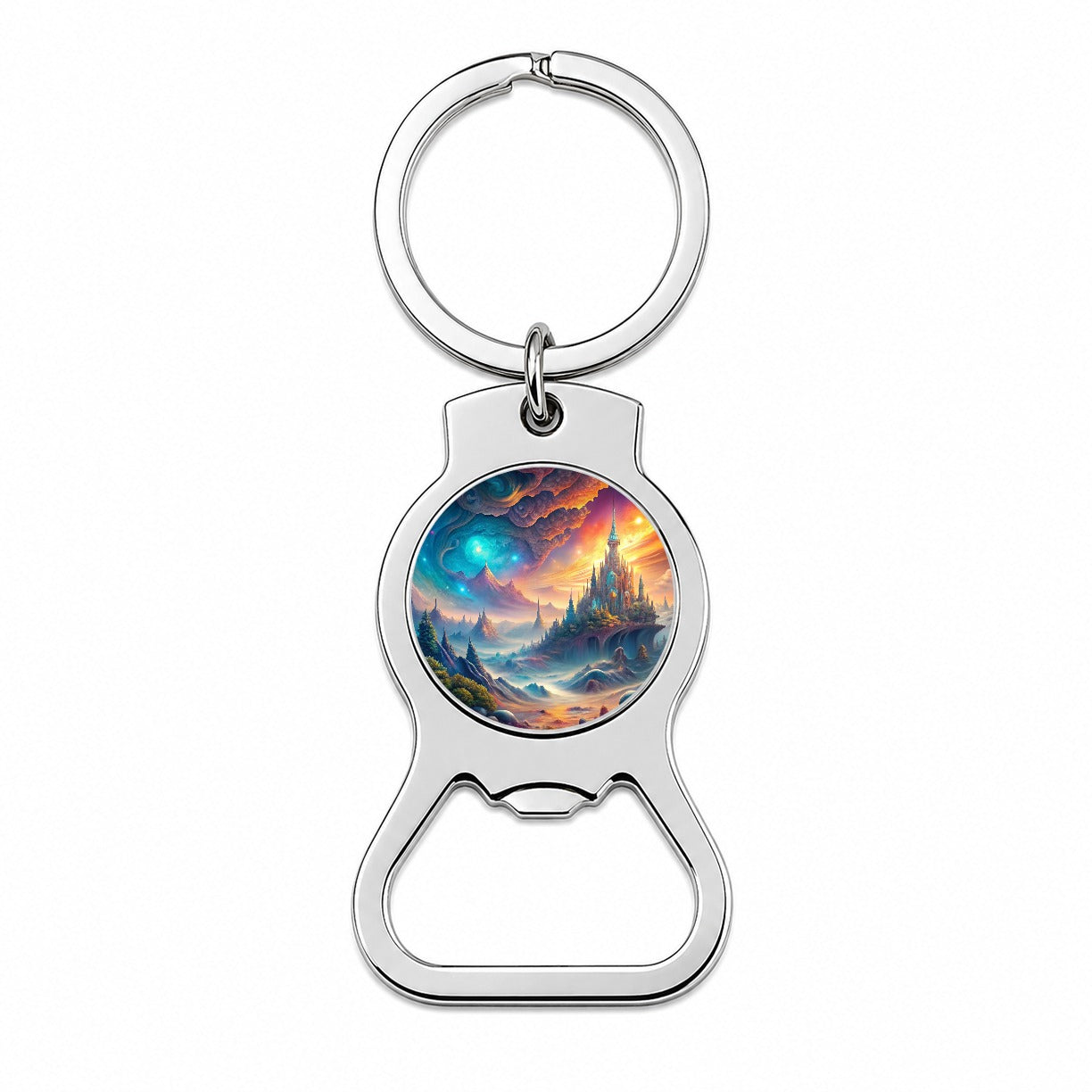 Fantasy World Abstract Art Bottle Opener Keychain