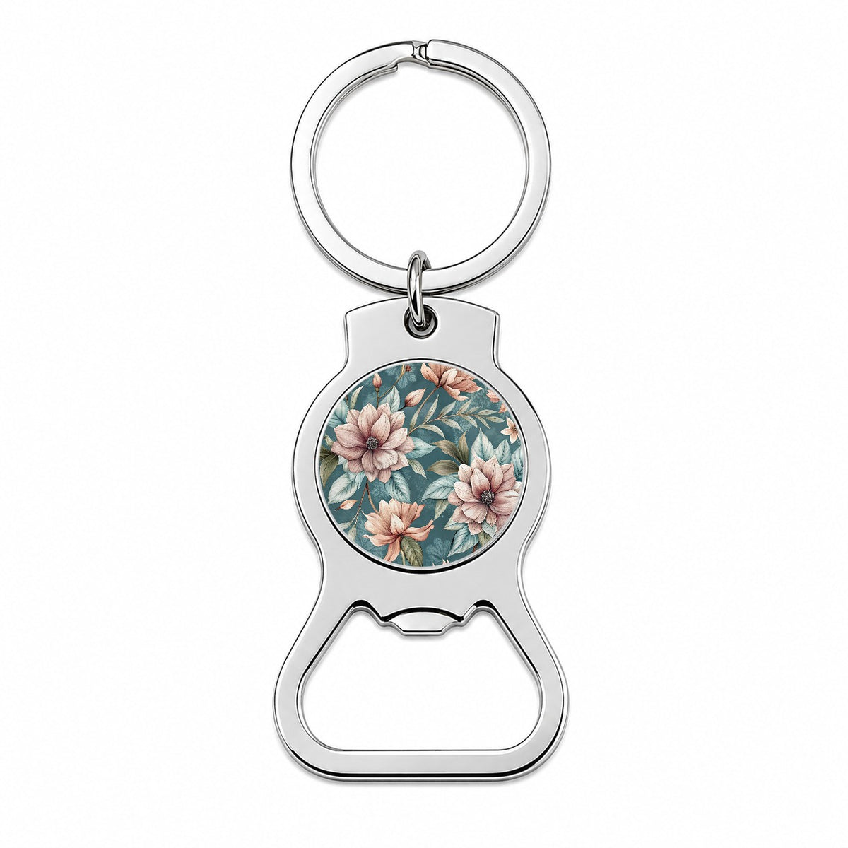 Minimalist Flowers Floral Pattern Bottle Opener Keychain