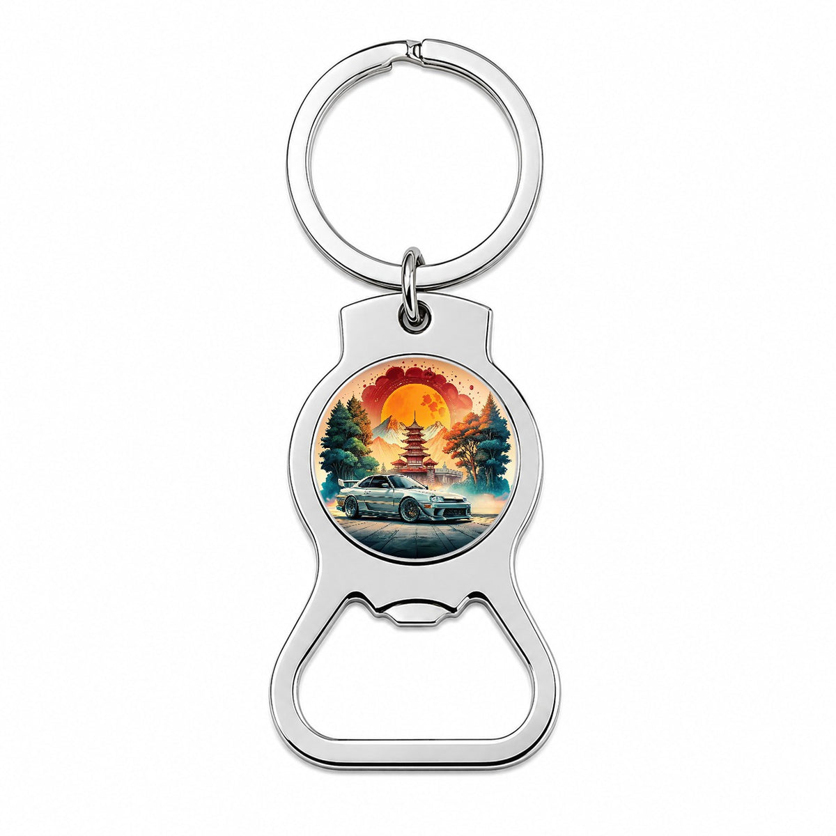 Retro Classic JDM Tuner Car Art Bottle Opener Keychain