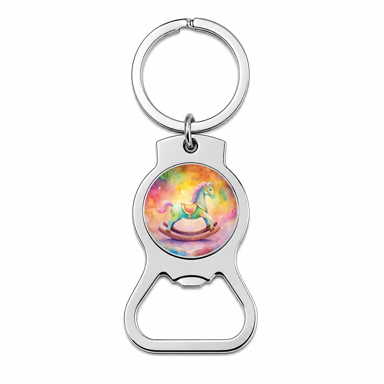 Rocking Horse For A Girl Bottle Opener Keychain