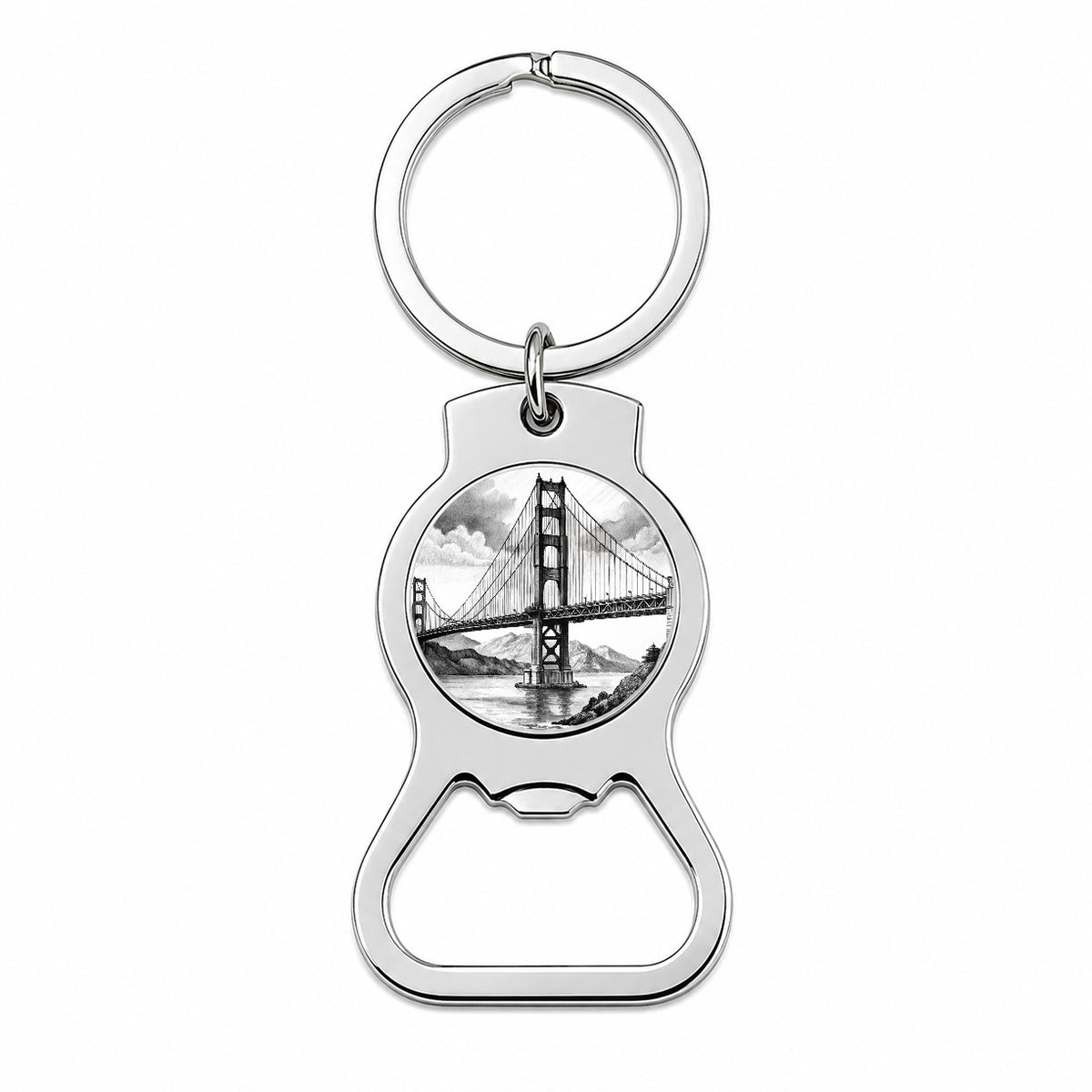 Sketch Of Golden Gate Bridge San Francisco California Bottle Opener Keychain