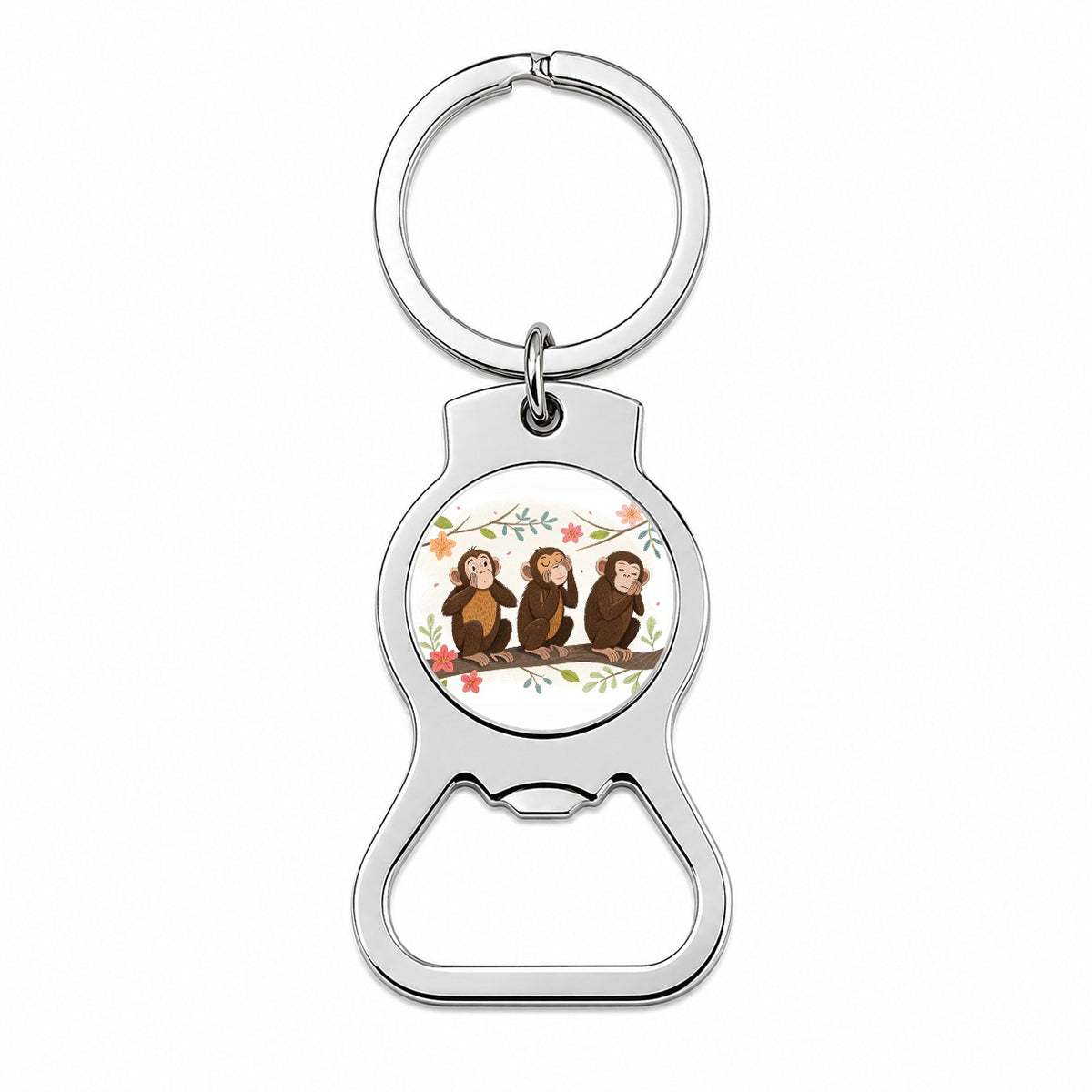 Hear Speak See No Evil Bottle Opener Keychain