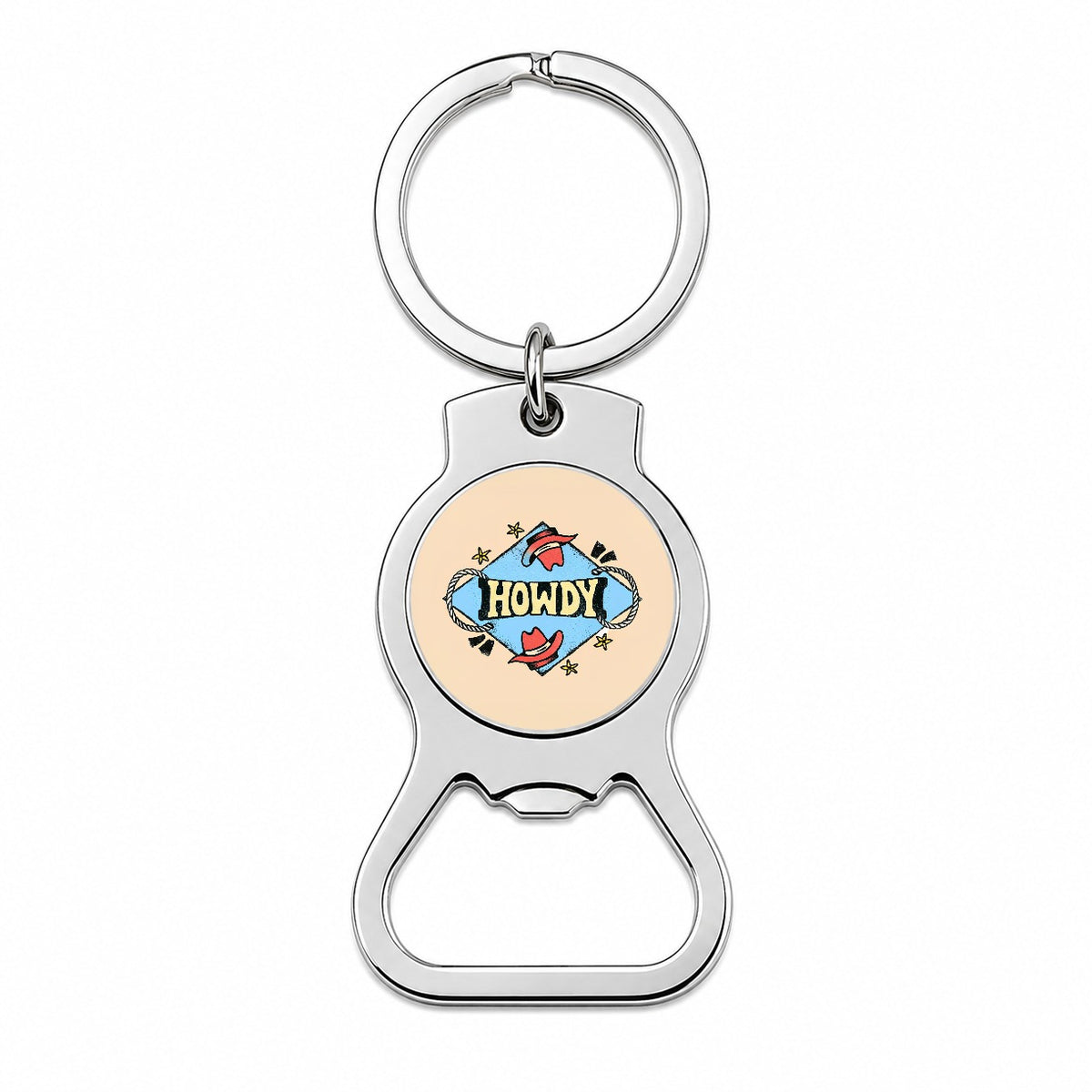 Howdy Country Cowboy Cowgirl Bottle Opener Keychain