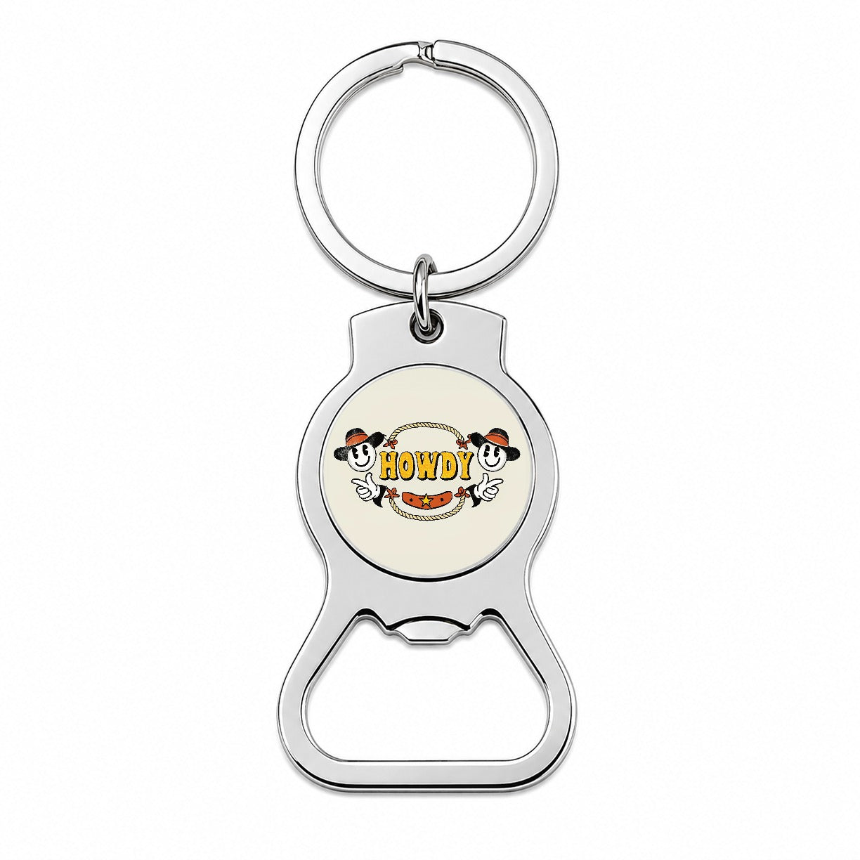 Howdy Funny Country Cowboy Cowgirl Bottle Opener Keychain