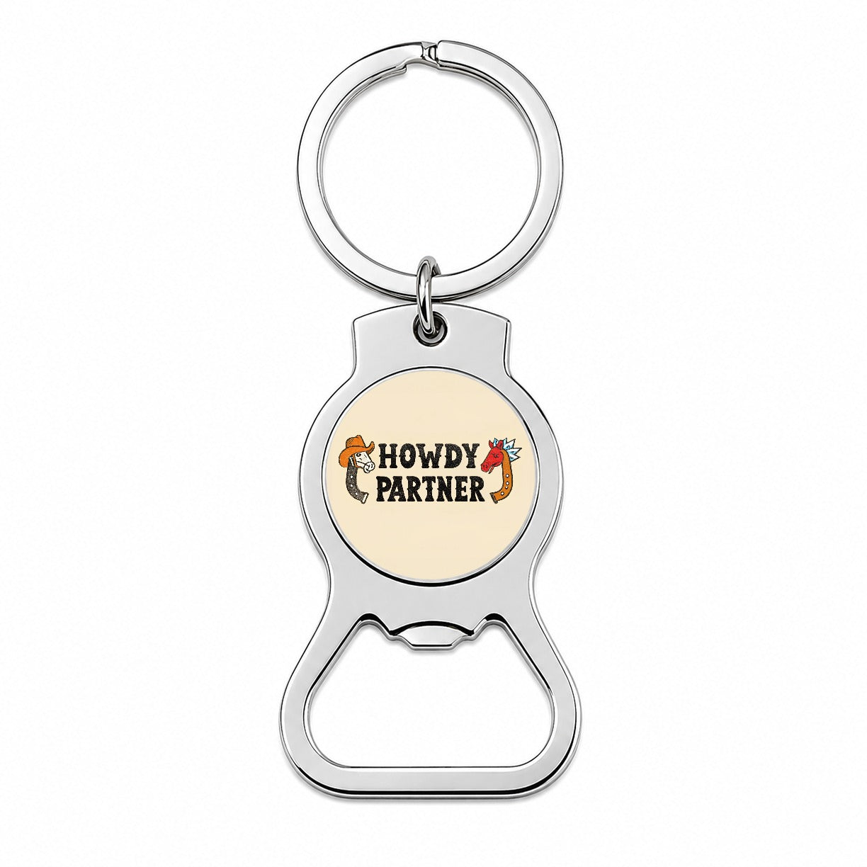 Howdy Partner Country Cowboy Cowgirl Cute Bottle Opener Keychain