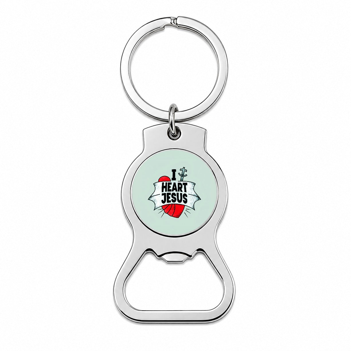 I Heart Jesus Love Bottle Opener Keychain