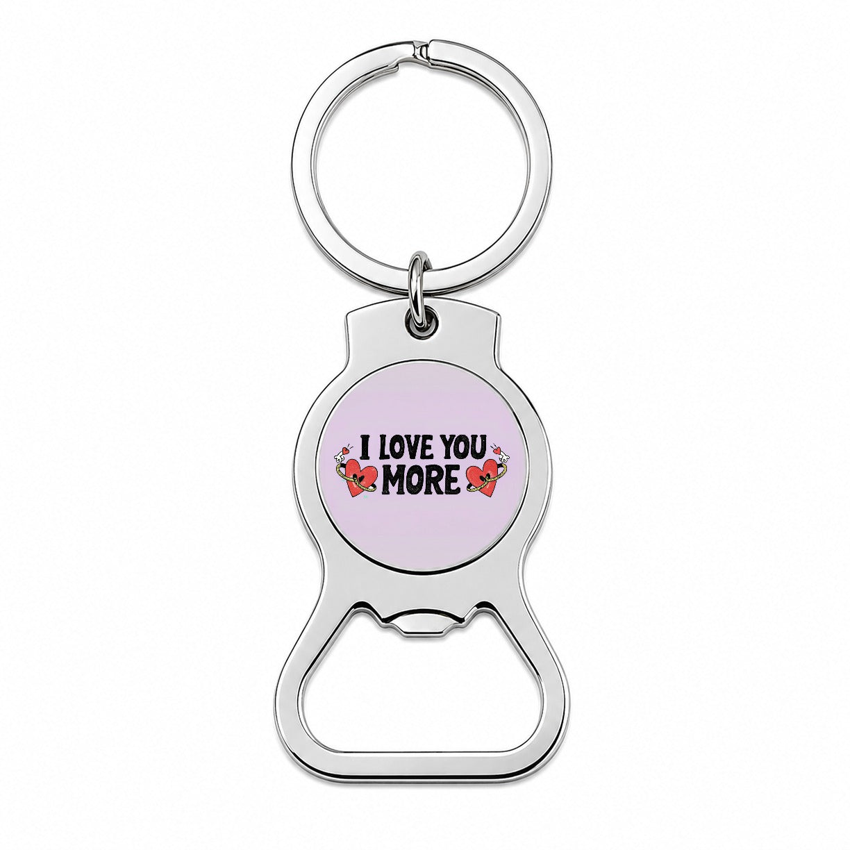 I Love You More Purple Bottle Opener Keychain