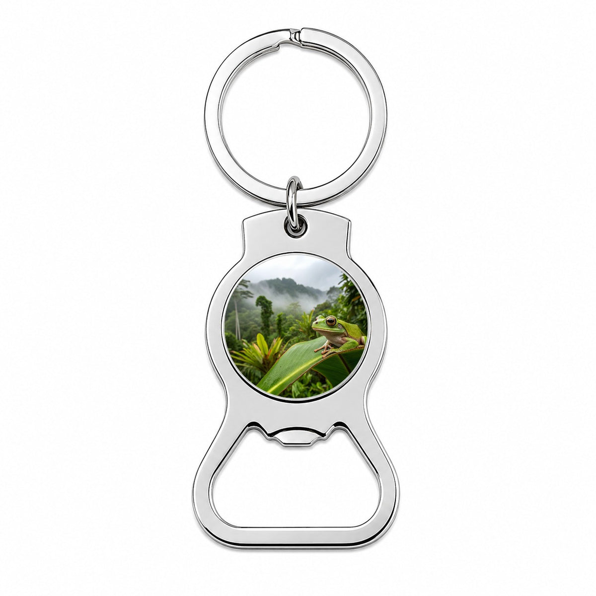 Puerto Rico Frog On Leaf Bottle Opener Keychain
