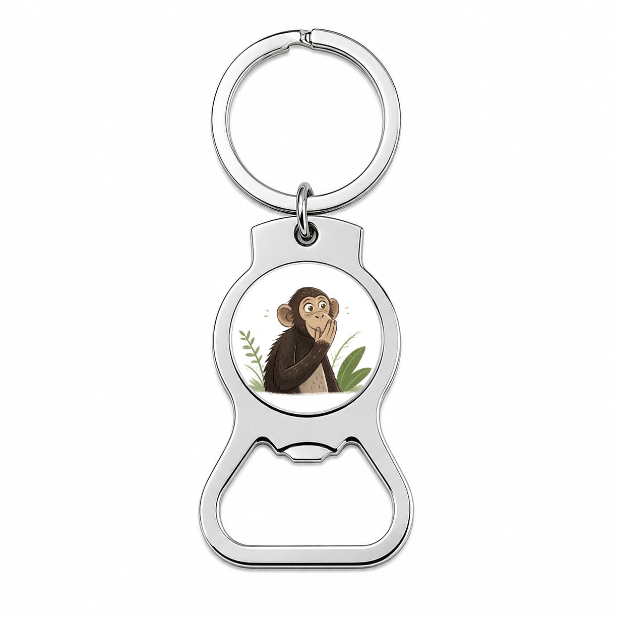 Speak No Evil Monkey Funny Bottle Opener Keychain