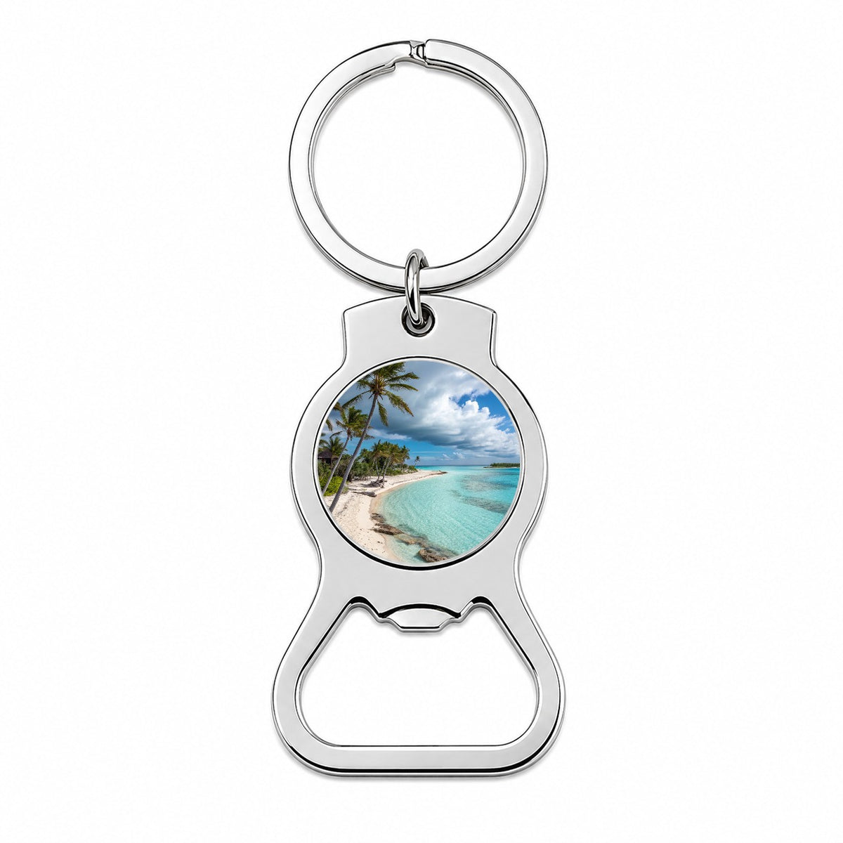 Bahamas Tropical Beach Vacation Bottle Opener Keychain