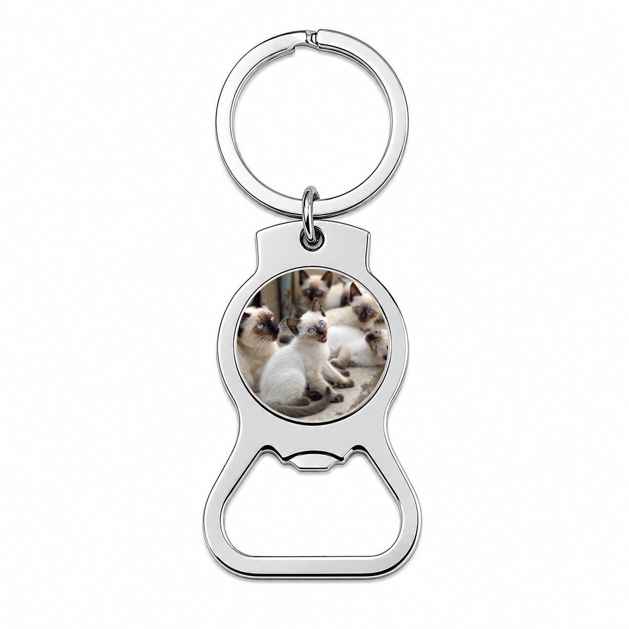 Bunch Of Siamese Cats Bottle Opener Keychain